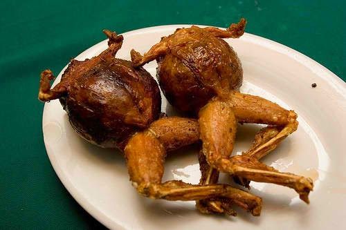 fried frogs - street food  Phnom Penh