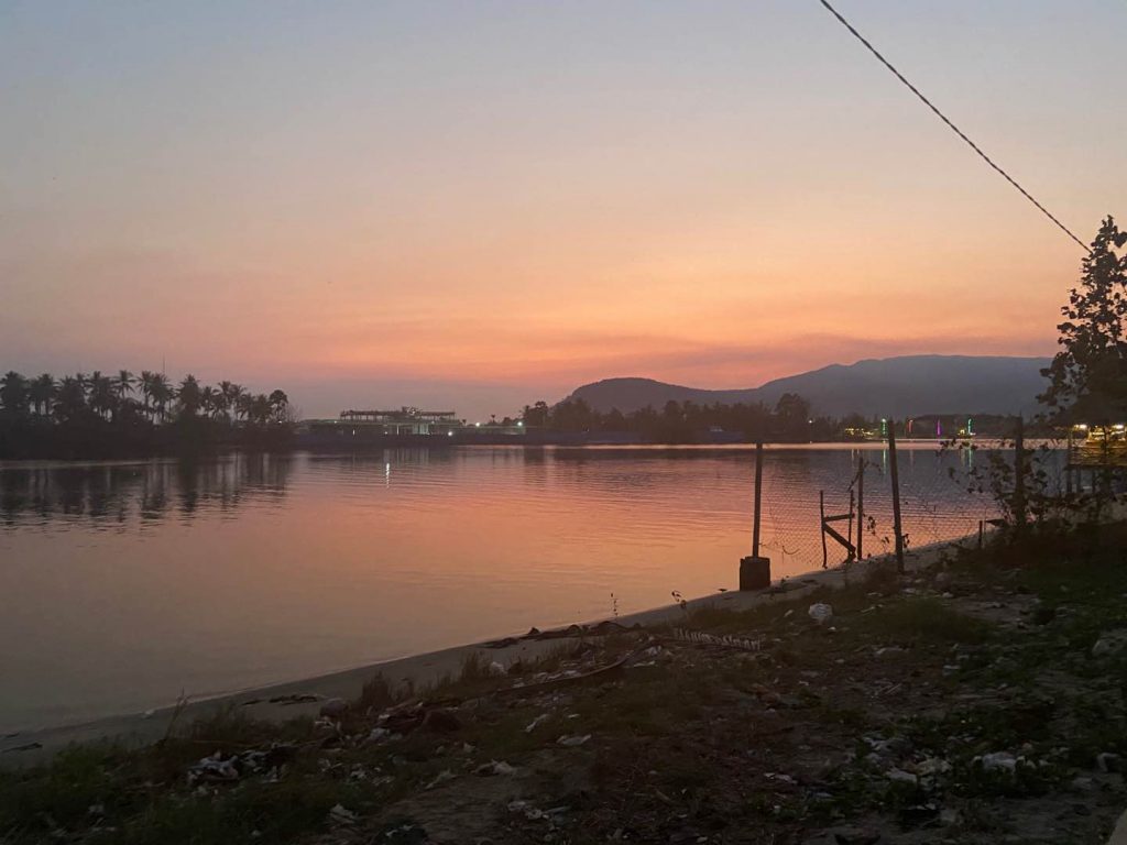 sunset in kampot