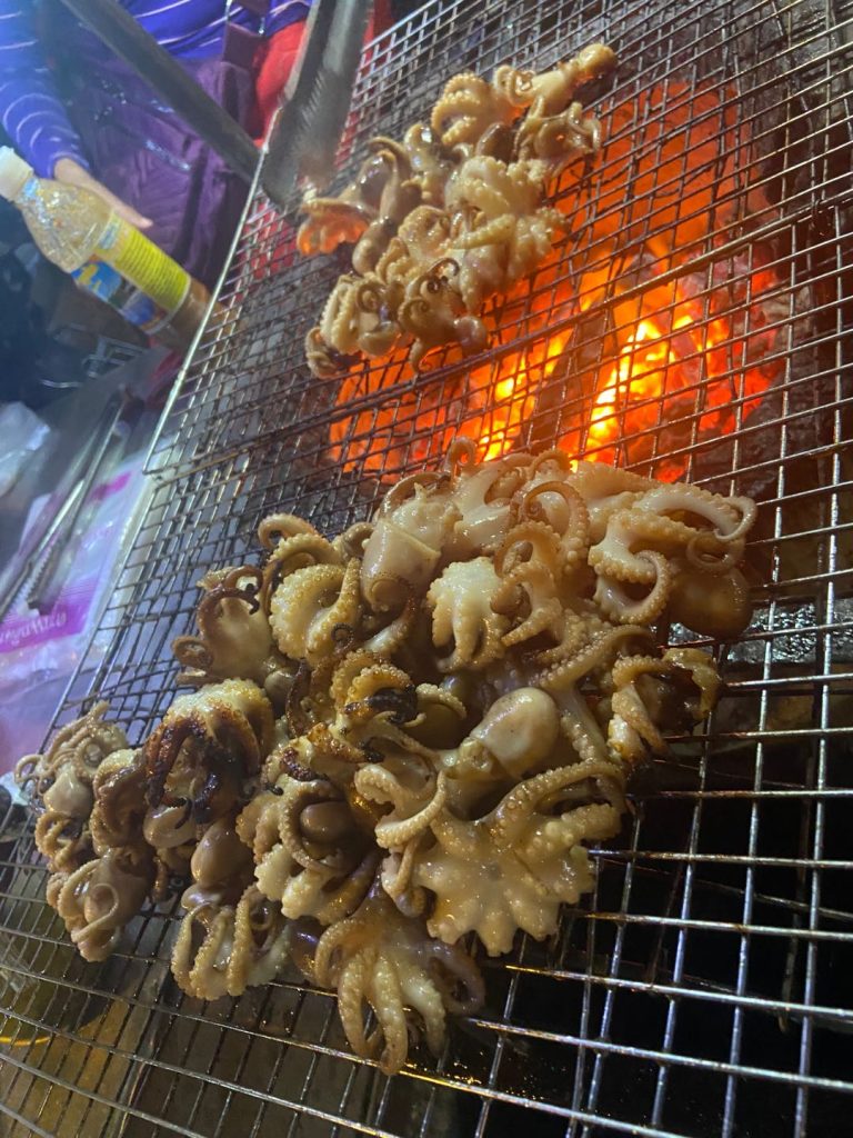 squid -street food in Phnom Penh night market